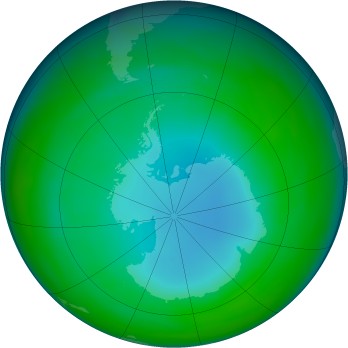 Antarctic ozone map for 1985-07